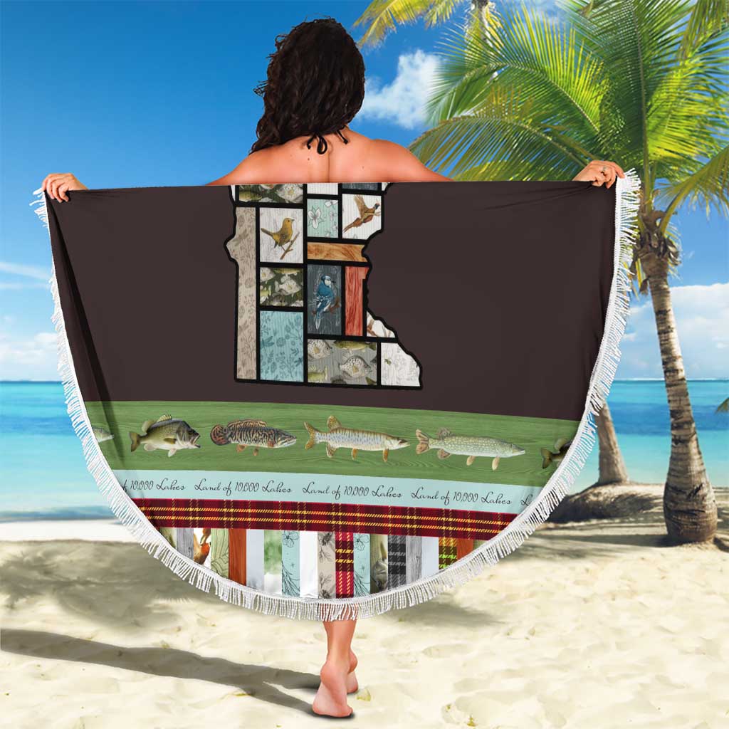 In The Deep Heart Of Minnesota Christmas Design Beach Blanket Xmas Holiday Patterns - Wonder Print Shop