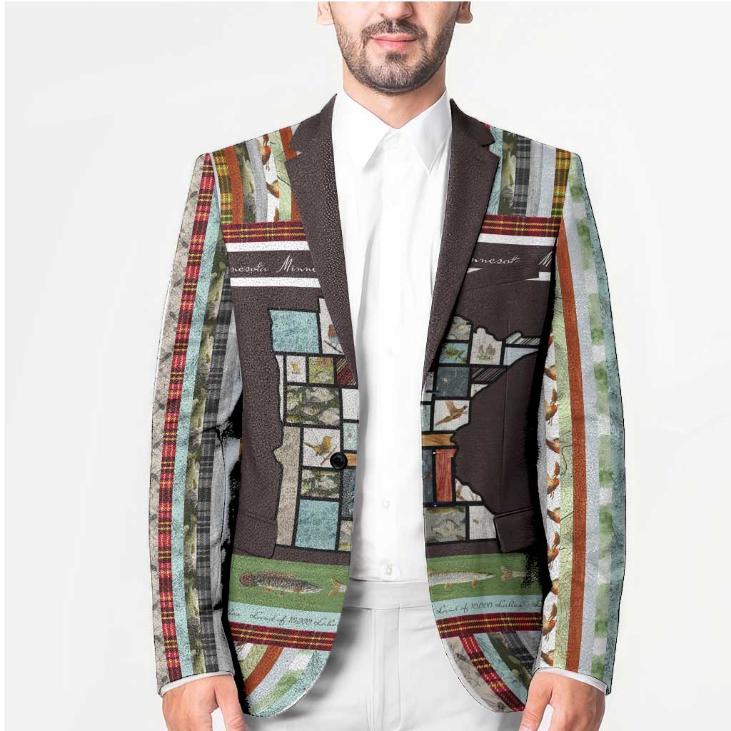 In The Deep Heart Of Minnesota Christmas Design Blazer Xmas Holiday Patterns - Wonder Print Shop