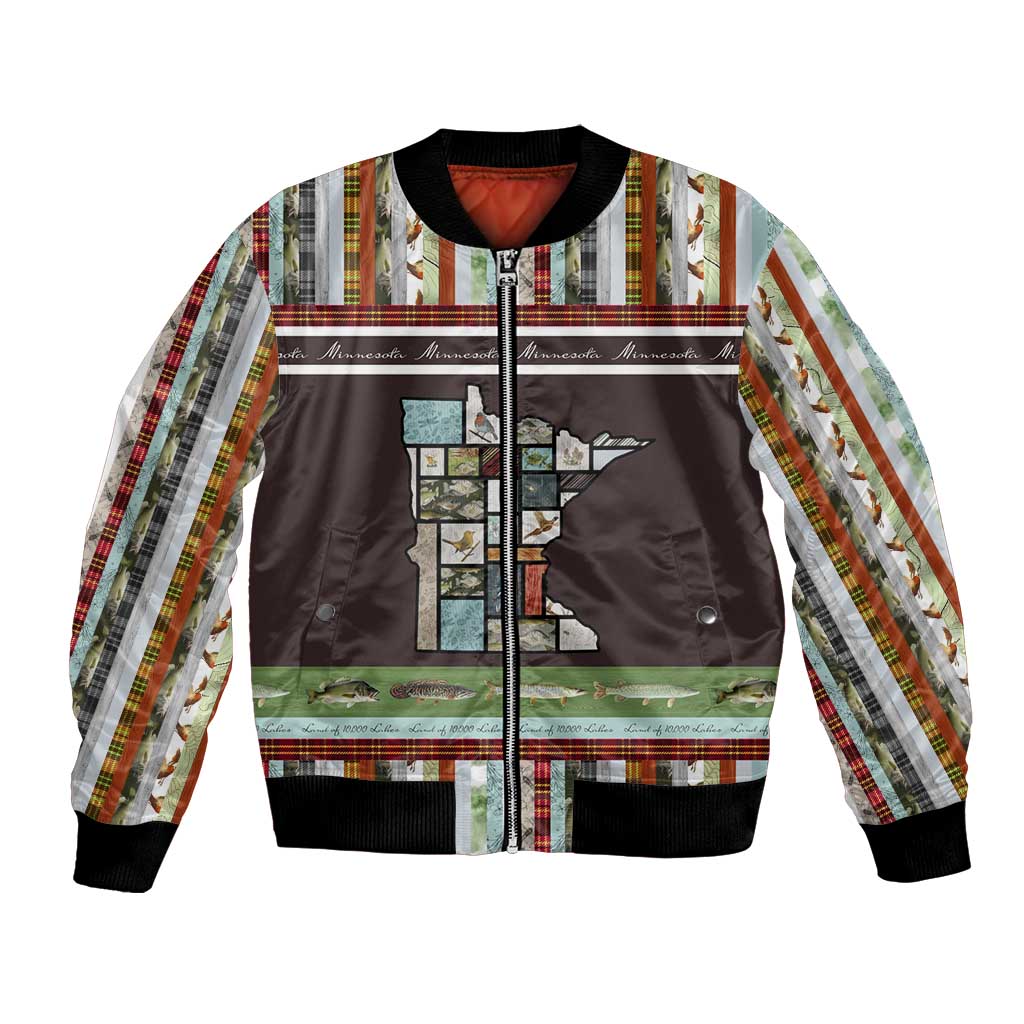 In The Deep Heart Of Minnesota Christmas Design Bomber Jacket Xmas Holiday Patterns - Wonder Print Shop