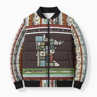 In The Deep Heart Of Minnesota Christmas Design Bomber Puffer Jacket Xmas Holiday Patterns - Wonder Print Shop