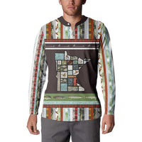 In The Deep Heart Of Minnesota Christmas Design Button Sweatshirt Xmas Holiday Patterns - Wonder Print Shop