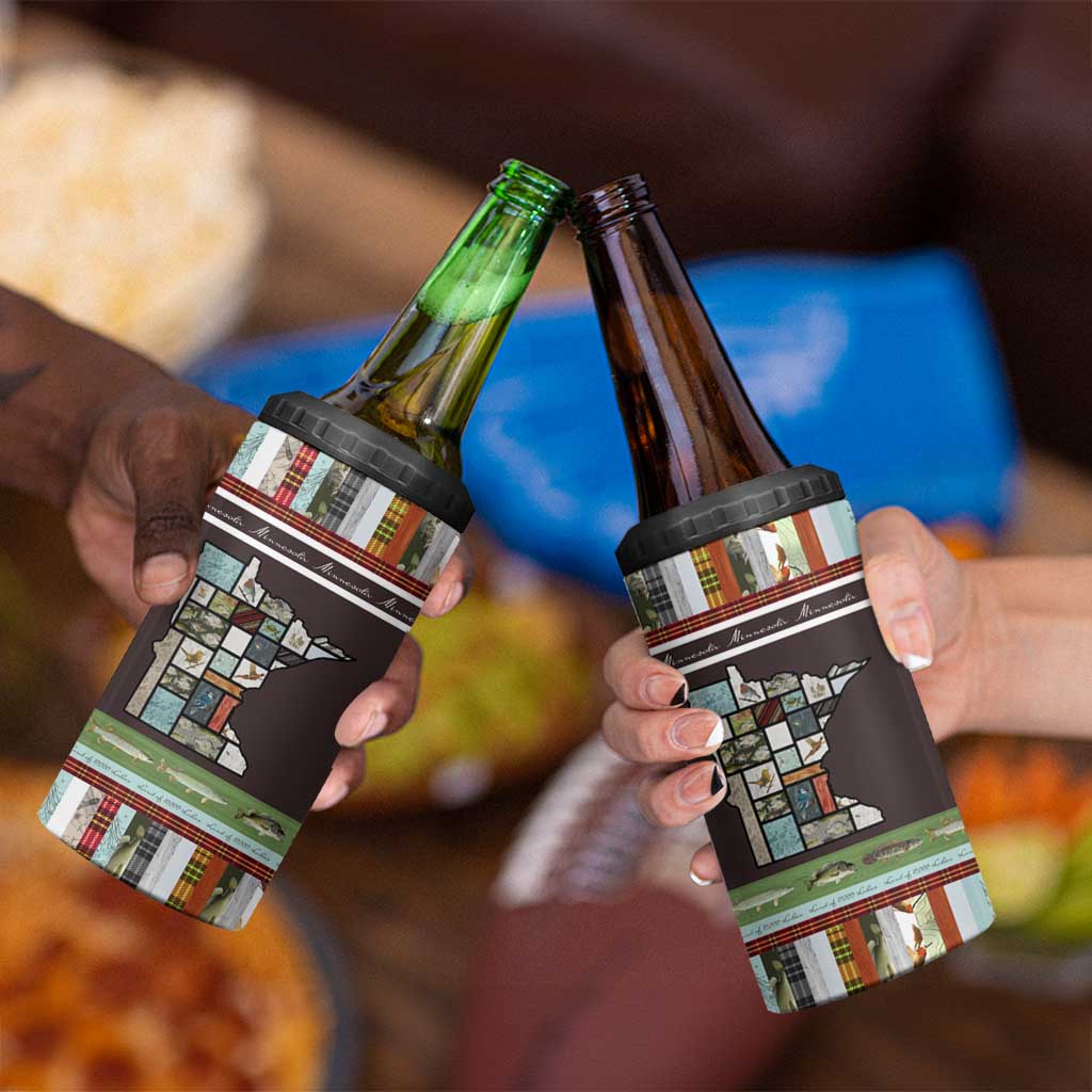 In The Deep Heart Of Minnesota Christmas Design 4 in 1 Can Cooler Tumbler Xmas Holiday Patterns - Wonder Print Shop