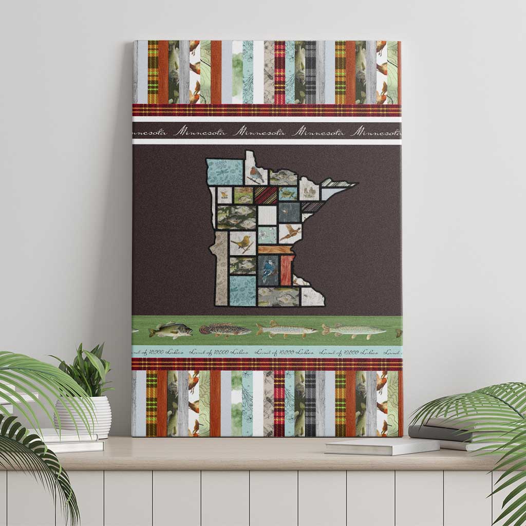 In The Deep Heart Of Minnesota Christmas Design Canvas Wall Art Xmas Holiday Patterns - Wonder Print Shop