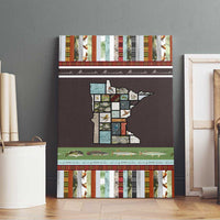 In The Deep Heart Of Minnesota Christmas Design Canvas Wall Art Xmas Holiday Patterns - Wonder Print Shop