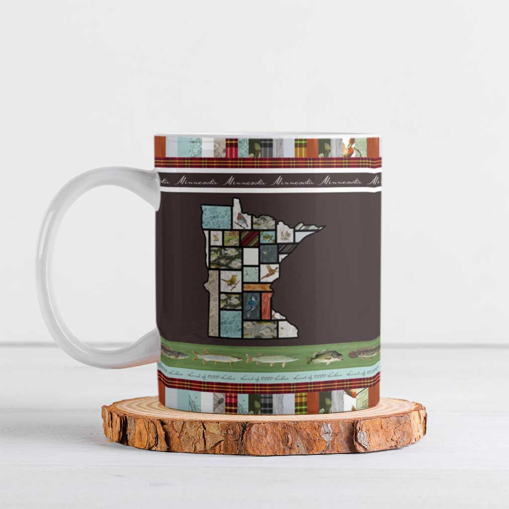 In The Deep Heart Of Minnesota Christmas Design Ceramic Mug Xmas Holiday Patterns - Wonder Print Shop