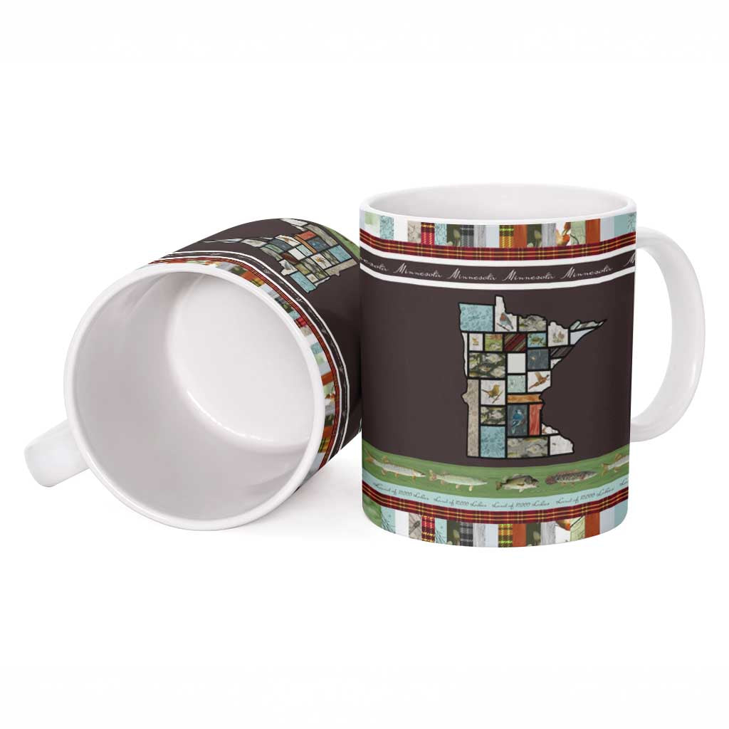 In The Deep Heart Of Minnesota Christmas Design Ceramic Mug Xmas Holiday Patterns - Wonder Print Shop
