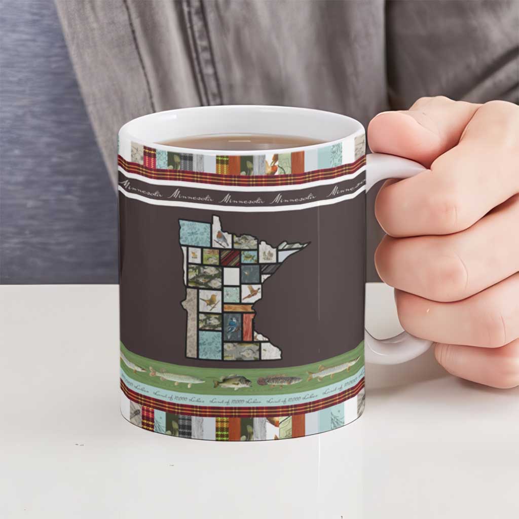In The Deep Heart Of Minnesota Christmas Design Ceramic Mug Xmas Holiday Patterns - Wonder Print Shop
