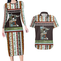 In The Deep Heart Of Minnesota Christmas Design Couples Matching Long Sleeve Bodycon Dress and Hawaiian Shirt Xmas Holiday Patterns - Wonder Print Shop