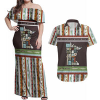 In The Deep Heart Of Minnesota Christmas Design Couples Matching Off Shoulder Maxi Dress and Hawaiian Shirt Xmas Holiday Patterns - Wonder Print Shop