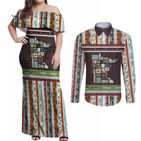 In The Deep Heart Of Minnesota Christmas Design Couples Matching Off Shoulder Maxi Dress and Long Sleeve Button Shirt Xmas Holiday Patterns - Wonder Print Shop