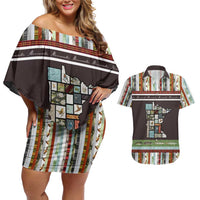 In The Deep Heart Of Minnesota Christmas Design Couples Matching Off Shoulder Short Dress and Hawaiian Shirt Xmas Holiday Patterns - Wonder Print Shop