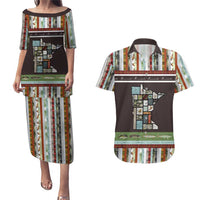 In The Deep Heart Of Minnesota Christmas Design Couples Matching Puletasi and Hawaiian Shirt Xmas Holiday Patterns - Wonder Print Shop