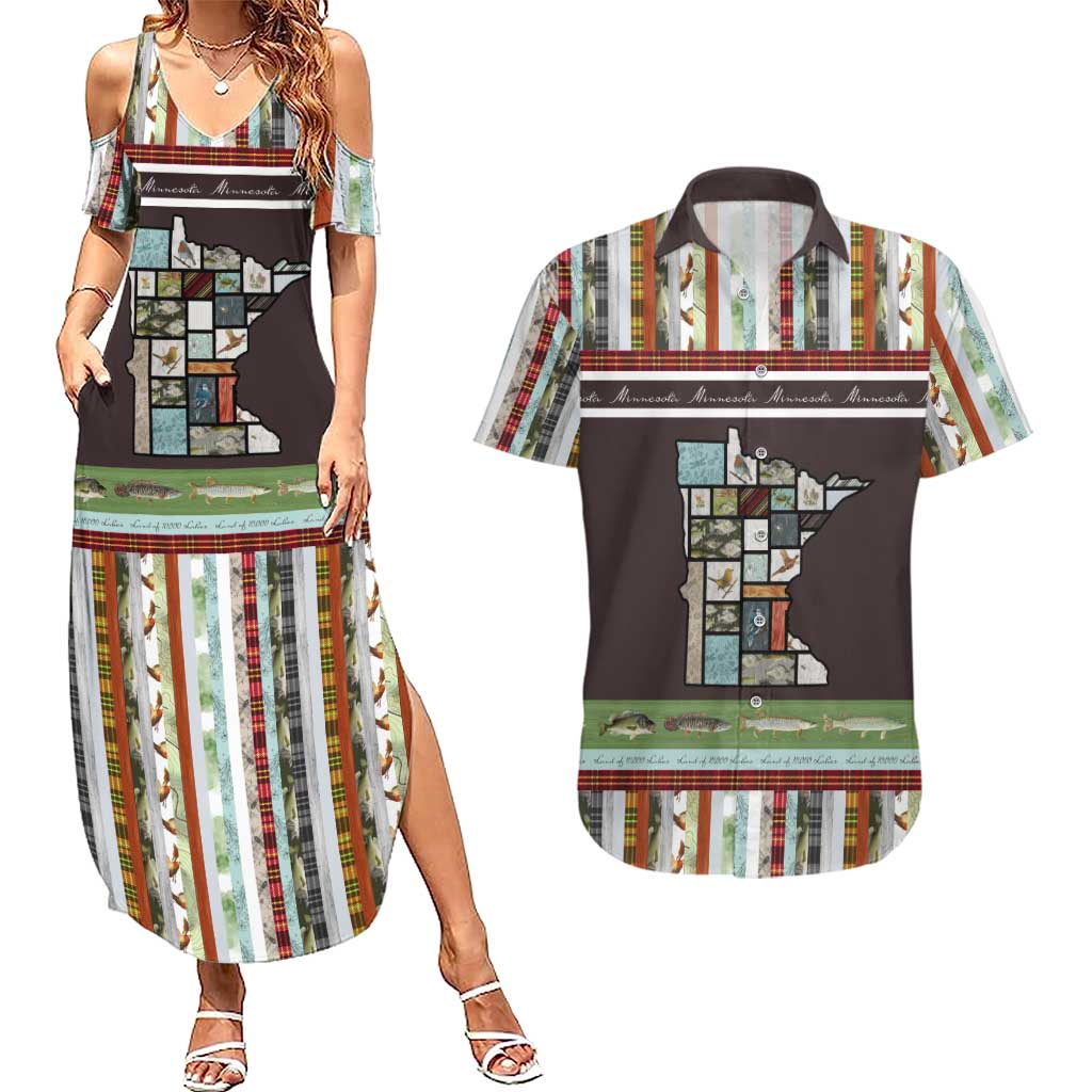 In The Deep Heart Of Minnesota Christmas Design Couples Matching Summer Maxi Dress and Hawaiian Shirt Xmas Holiday Patterns - Wonder Print Shop