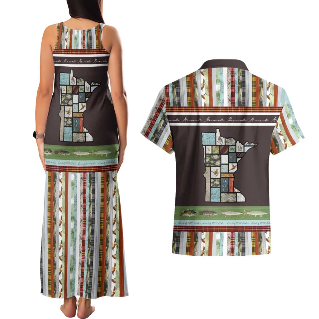 In The Deep Heart Of Minnesota Christmas Design Couples Matching Tank Maxi Dress and Hawaiian Shirt Xmas Holiday Patterns - Wonder Print Shop
