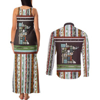 In The Deep Heart Of Minnesota Christmas Design Couples Matching Tank Maxi Dress and Long Sleeve Button Shirt Xmas Holiday Patterns - Wonder Print Shop
