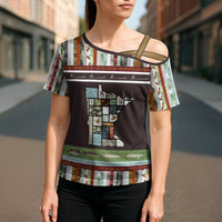 In The Deep Heart Of Minnesota Christmas Design Cross Shoulder Shirt Xmas Holiday Patterns - Wonder Print Shop
