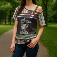 In The Deep Heart Of Minnesota Christmas Design Cross Shoulder Shirt Xmas Holiday Patterns - Wonder Print Shop