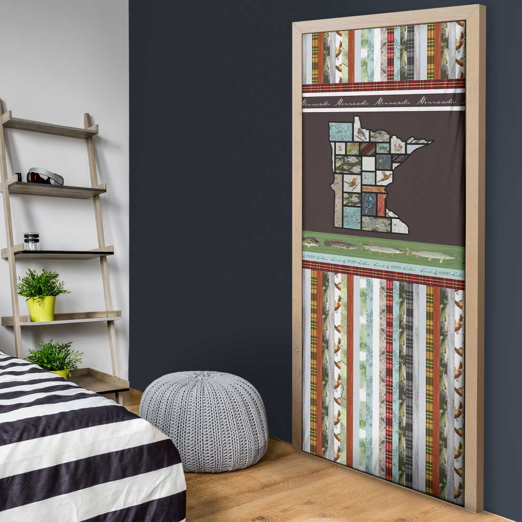 In The Deep Heart Of Minnesota Christmas Design Door Cover Xmas Holiday Patterns - Wonder Print Shop