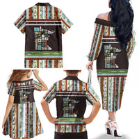 In The Deep Heart Of Minnesota Christmas Design Family Matching Off The Shoulder Long Sleeve Dress and Hawaiian Shirt Xmas Holiday Patterns - Wonder Print Shop