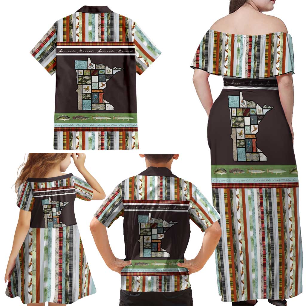 In The Deep Heart Of Minnesota Christmas Design Family Matching Off Shoulder Maxi Dress and Hawaiian Shirt Xmas Holiday Patterns - Wonder Print Shop