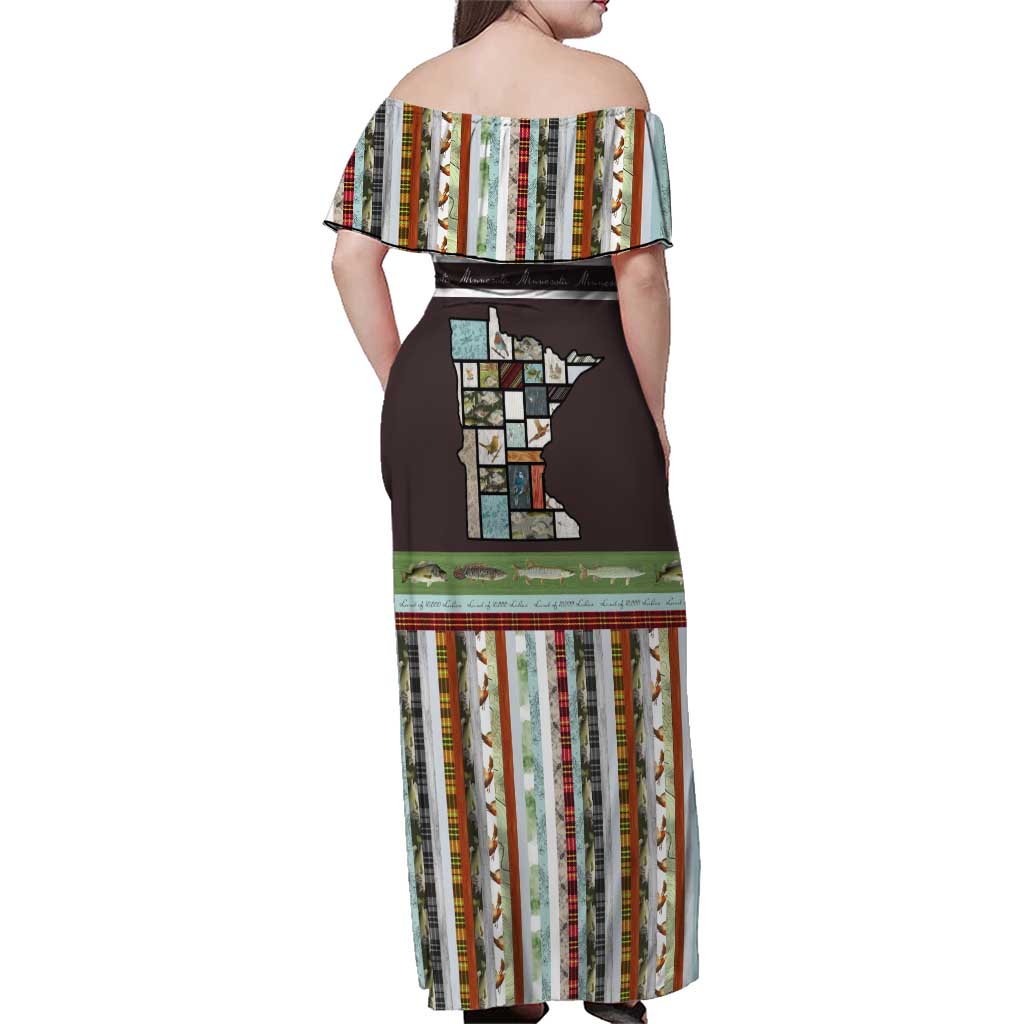 In The Deep Heart Of Minnesota Christmas Design Family Matching Off Shoulder Maxi Dress and Hawaiian Shirt Xmas Holiday Patterns - Wonder Print Shop