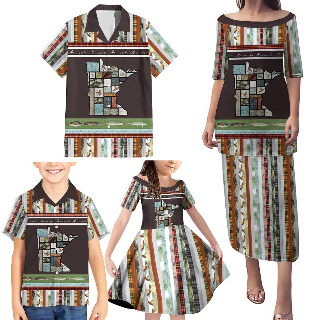 In The Deep Heart Of Minnesota Christmas Design Family Matching Puletasi and Hawaiian Shirt Xmas Holiday Patterns - Wonder Print Shop