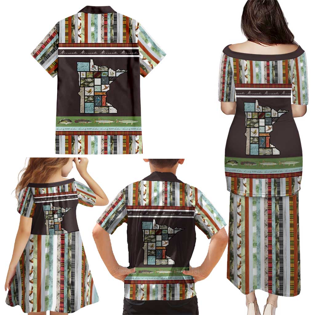 In The Deep Heart Of Minnesota Christmas Design Family Matching Puletasi and Hawaiian Shirt Xmas Holiday Patterns - Wonder Print Shop