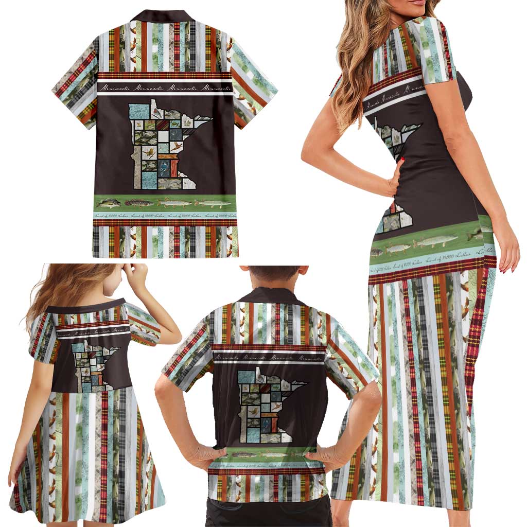 In The Deep Heart Of Minnesota Christmas Design Family Matching Short Sleeve Bodycon Dress and Hawaiian Shirt Xmas Holiday Patterns - Wonder Print Shop