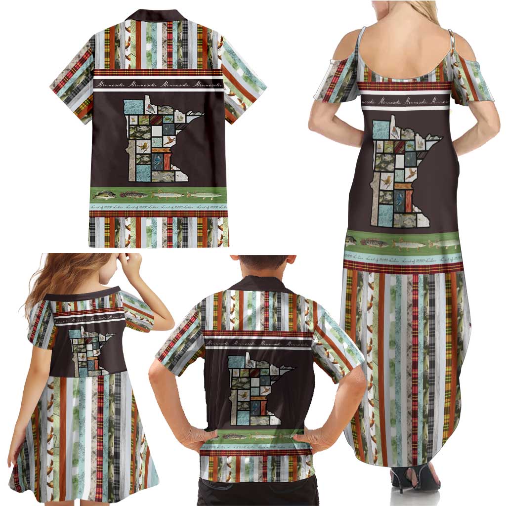 In The Deep Heart Of Minnesota Christmas Design Family Matching Summer Maxi Dress and Hawaiian Shirt Xmas Holiday Patterns - Wonder Print Shop