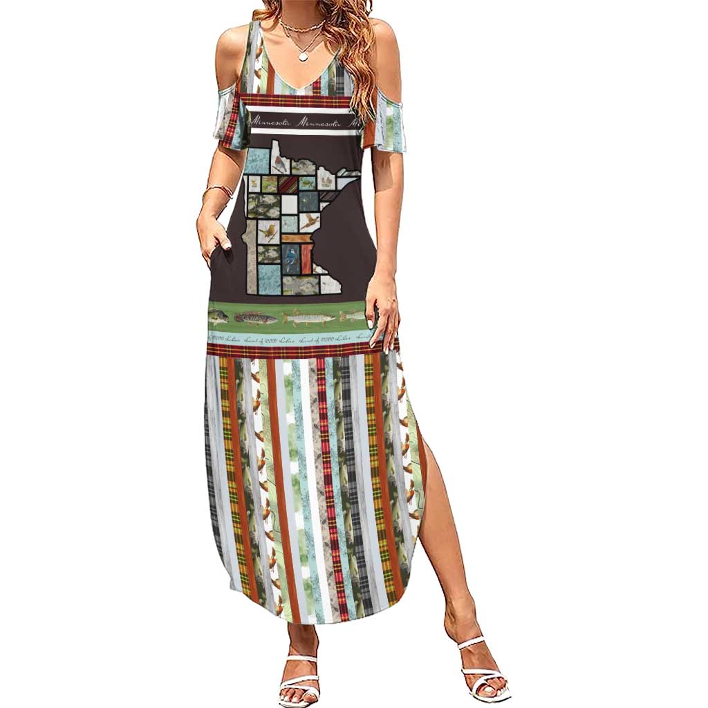 In The Deep Heart Of Minnesota Christmas Design Family Matching Summer Maxi Dress and Hawaiian Shirt Xmas Holiday Patterns - Wonder Print Shop