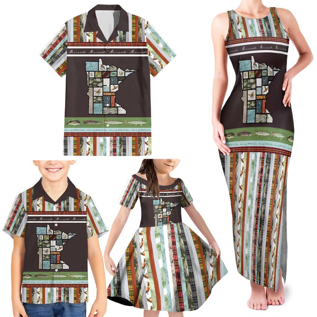 In The Deep Heart Of Minnesota Christmas Design Family Matching Tank Maxi Dress and Hawaiian Shirt Xmas Holiday Patterns - Wonder Print Shop