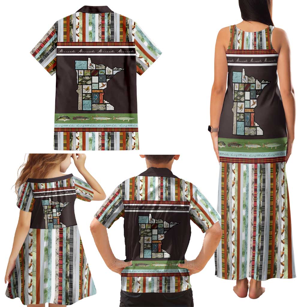 In The Deep Heart Of Minnesota Christmas Design Family Matching Tank Maxi Dress and Hawaiian Shirt Xmas Holiday Patterns - Wonder Print Shop