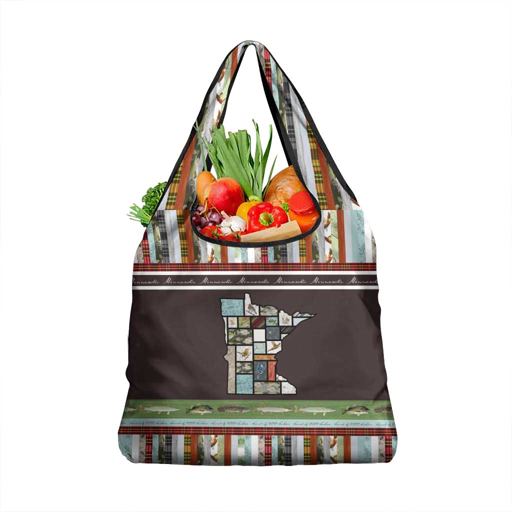 In The Deep Heart Of Minnesota Christmas Design Grocery Bag Xmas Holiday Patterns - Wonder Print Shop