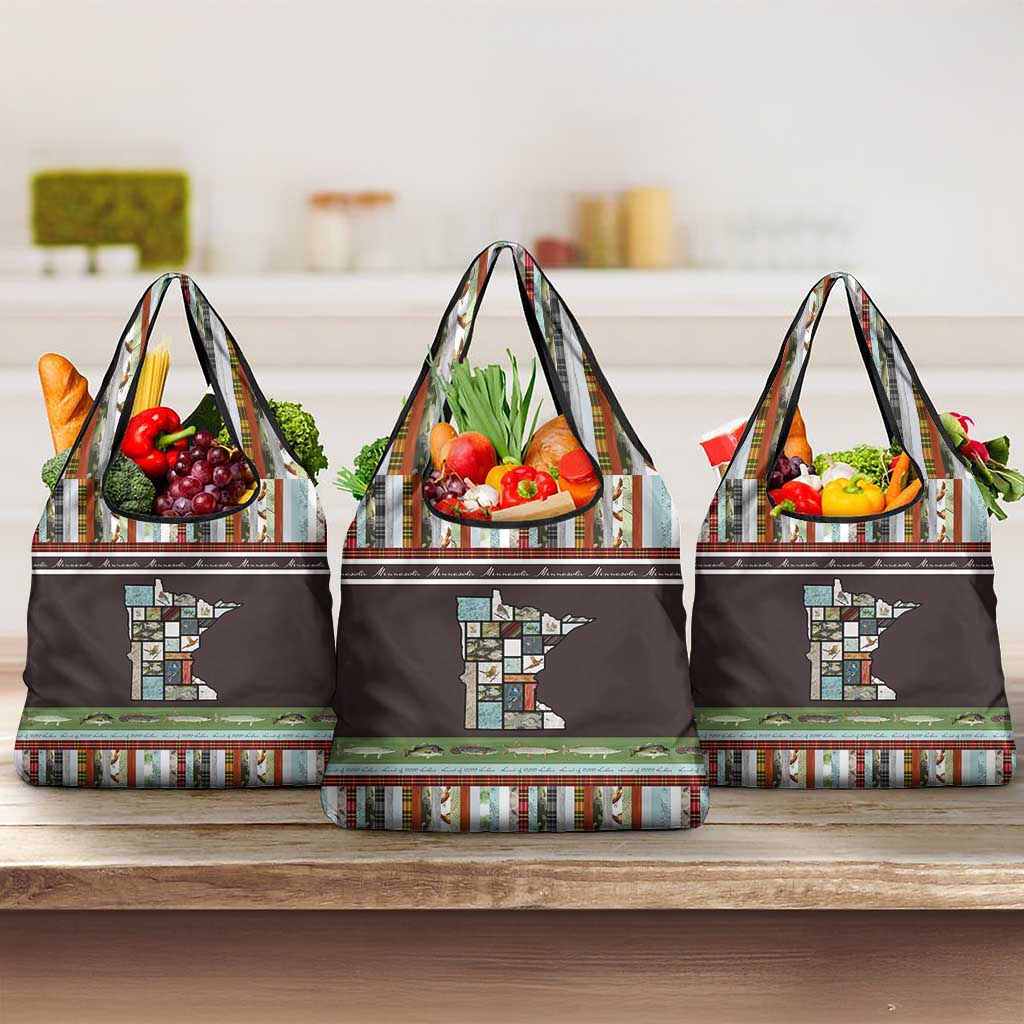In The Deep Heart Of Minnesota Christmas Design Grocery Bag Xmas Holiday Patterns - Wonder Print Shop
