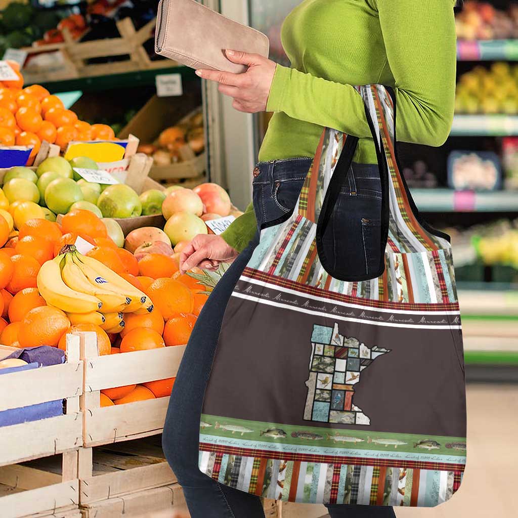In The Deep Heart Of Minnesota Christmas Design Grocery Bag Xmas Holiday Patterns - Wonder Print Shop