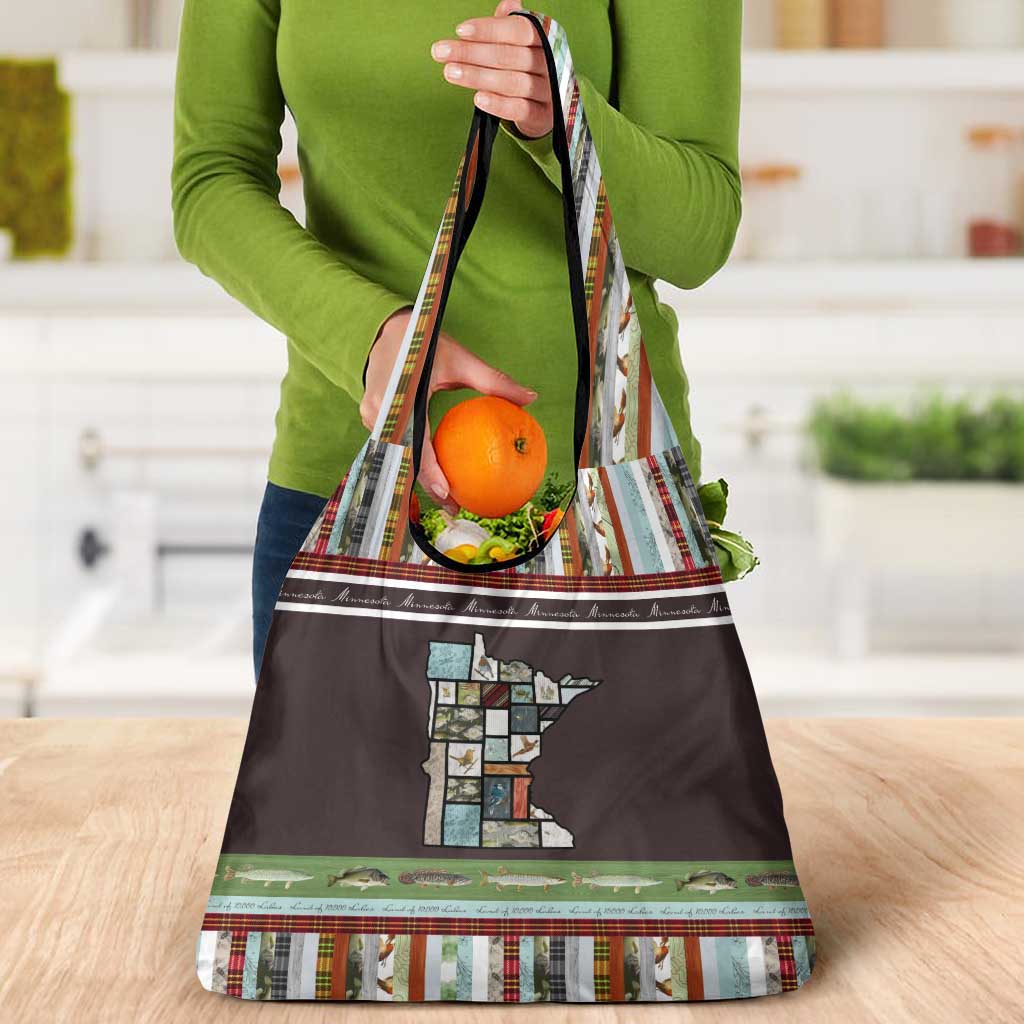 In The Deep Heart Of Minnesota Christmas Design Grocery Bag Xmas Holiday Patterns - Wonder Print Shop