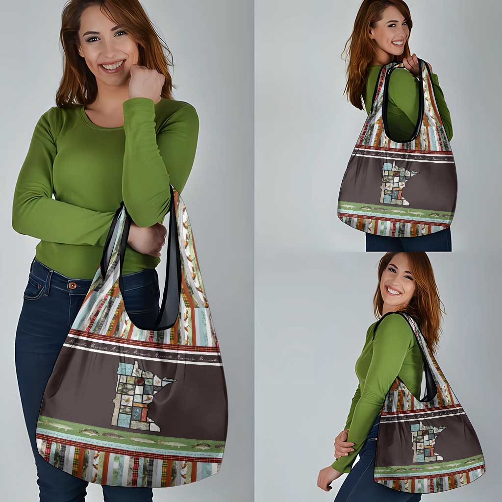 In The Deep Heart Of Minnesota Christmas Design Grocery Bag Xmas Holiday Patterns - Wonder Print Shop