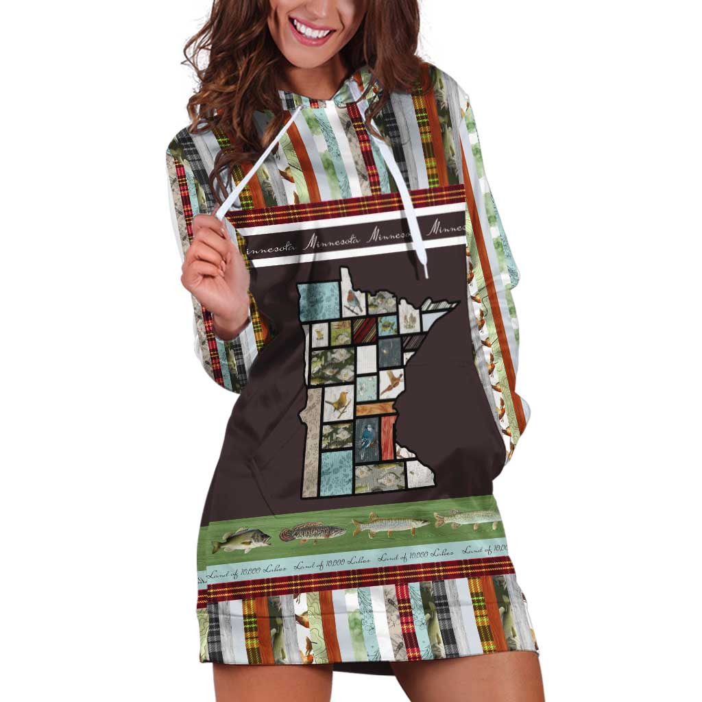 In The Deep Heart Of Minnesota Christmas Design Hoodie Dress Xmas Holiday Patterns - Wonder Print Shop