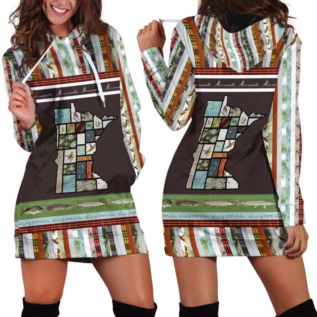 In The Deep Heart Of Minnesota Christmas Design Hoodie Dress Xmas Holiday Patterns - Wonder Print Shop