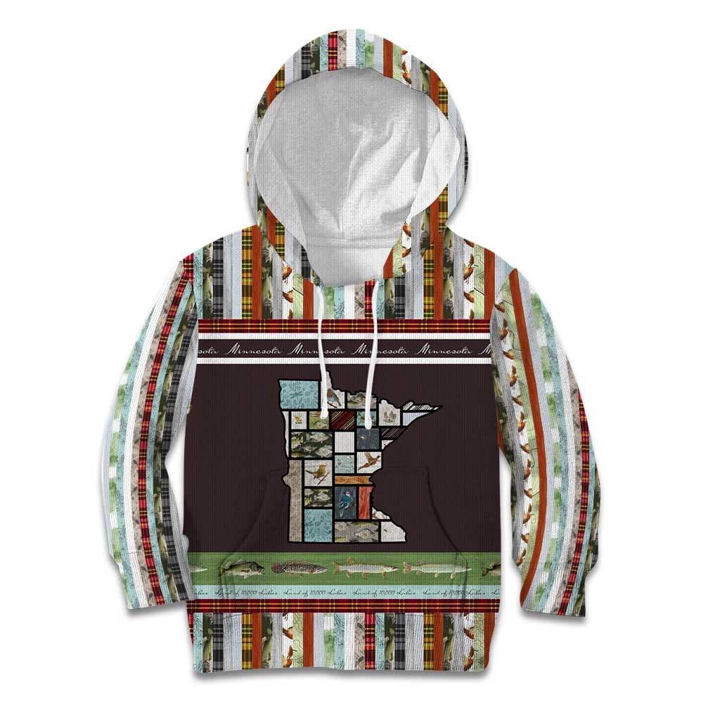 In The Deep Heart Of Minnesota Christmas Design Kid Hoodie Xmas Holiday Patterns - Wonder Print Shop