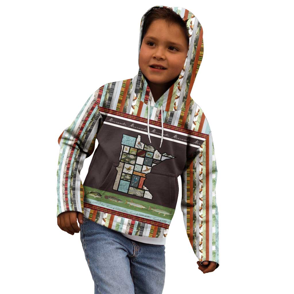 In The Deep Heart Of Minnesota Christmas Design Kid Hoodie Xmas Holiday Patterns - Wonder Print Shop