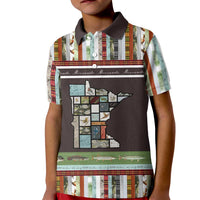 In The Deep Heart Of Minnesota Christmas Design Kid Polo Shirt Xmas Holiday Patterns - Wonder Print Shop