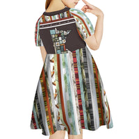 In The Deep Heart Of Minnesota Christmas Design Kid Short Sleeve Dress Xmas Holiday Patterns - Wonder Print Shop