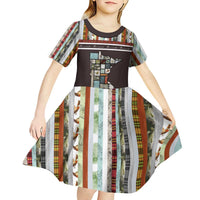 In The Deep Heart Of Minnesota Christmas Design Kid Short Sleeve Dress Xmas Holiday Patterns - Wonder Print Shop