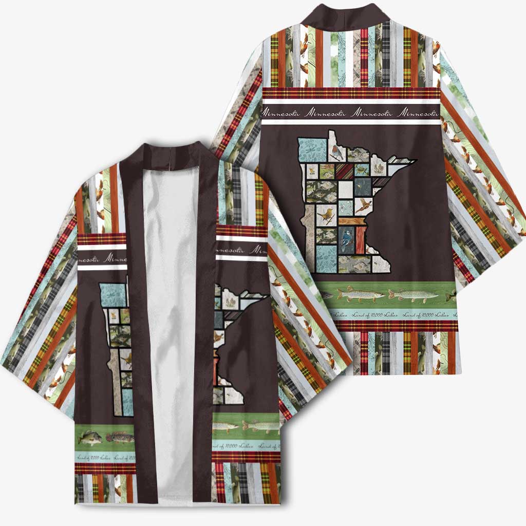 In The Deep Heart Of Minnesota Christmas Design Kimono Xmas Holiday Patterns - Wonder Print Shop