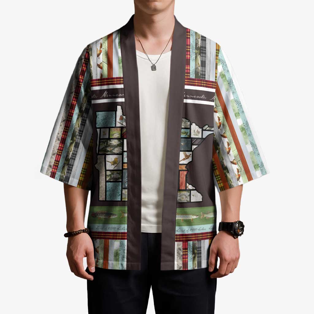 In The Deep Heart Of Minnesota Christmas Design Kimono Xmas Holiday Patterns - Wonder Print Shop