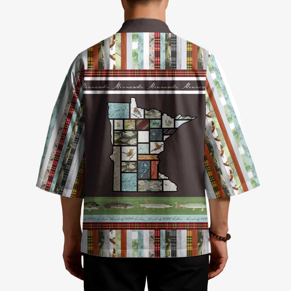 In The Deep Heart Of Minnesota Christmas Design Kimono Xmas Holiday Patterns - Wonder Print Shop