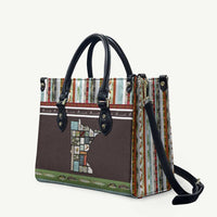 In The Deep Heart Of Minnesota Christmas Design Leather Bag Xmas Holiday Patterns - Wonder Print Shop