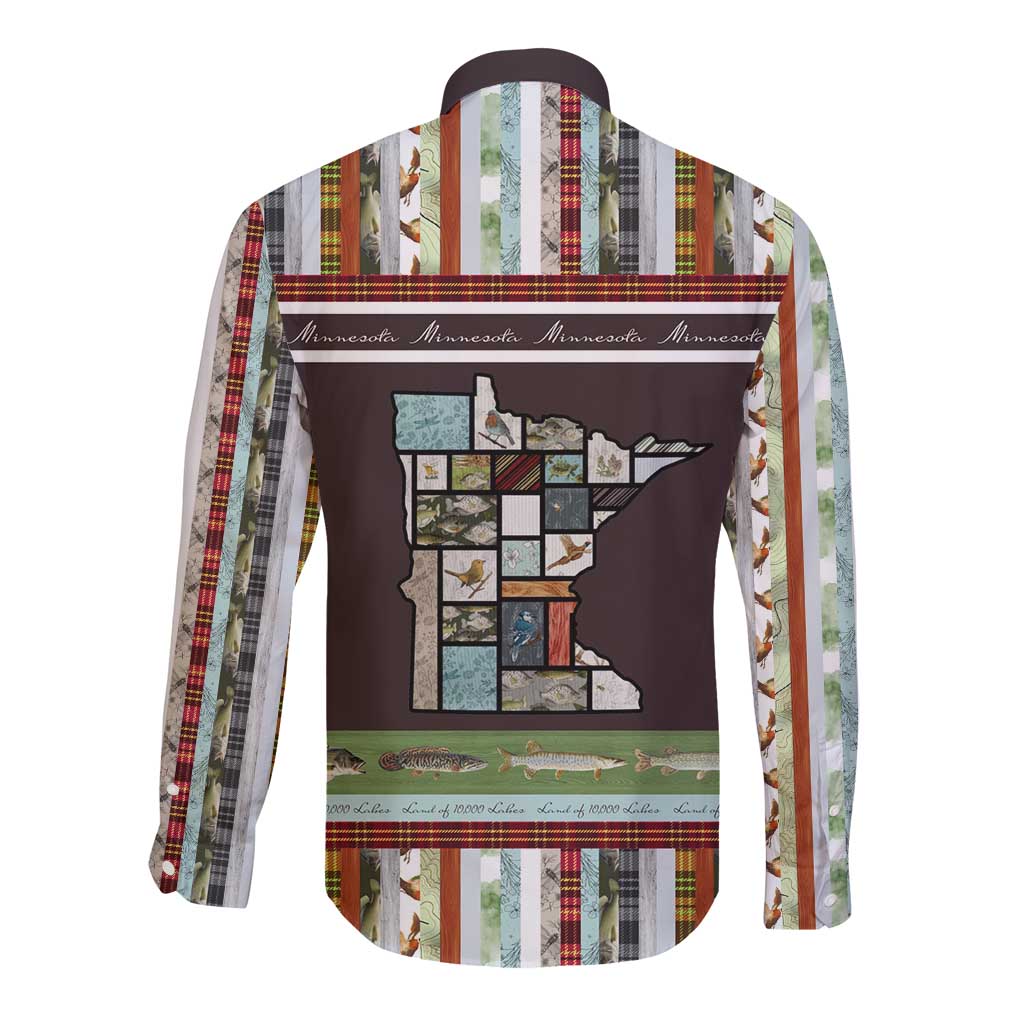 In The Deep Heart Of Minnesota Christmas Design Long Sleeve Button Shirt Xmas Holiday Patterns - Wonder Print Shop