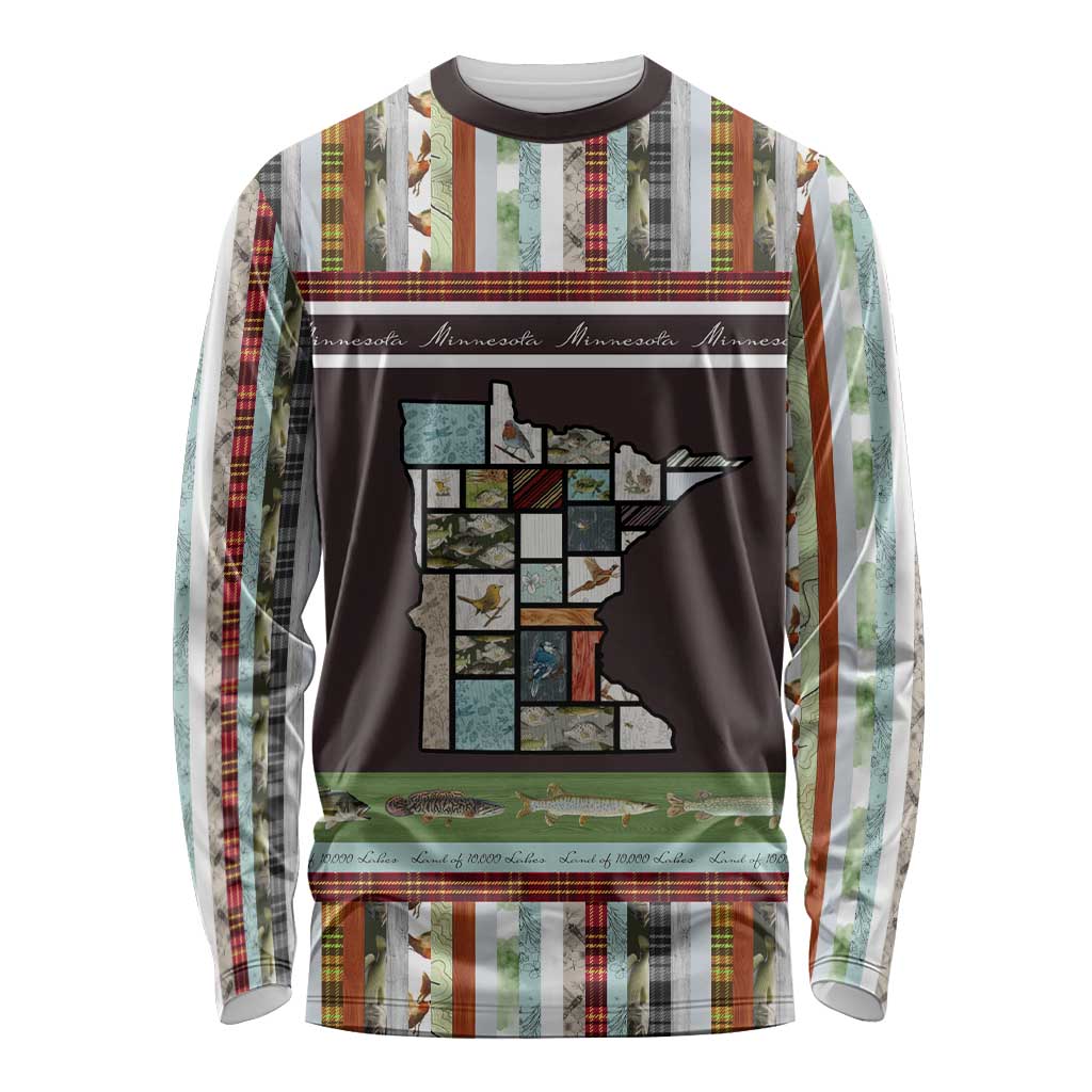 In The Deep Heart Of Minnesota Christmas Design Long Sleeve Shirt Xmas Holiday Patterns - Wonder Print Shop